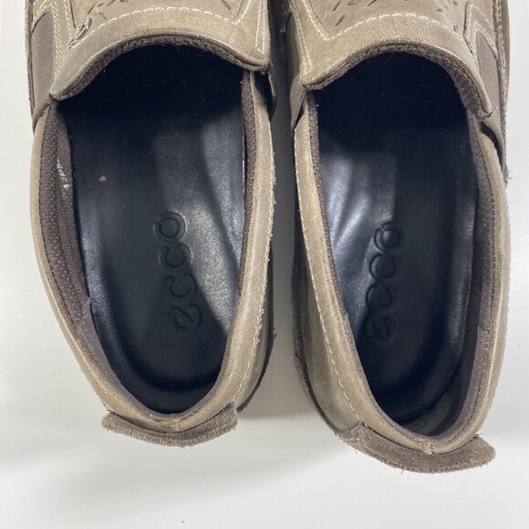 Ecco Shoes‎ Mens 42 US 8/8.5 Collin Brown Slip On Leather Perforated Casual - Picture 5 of 12